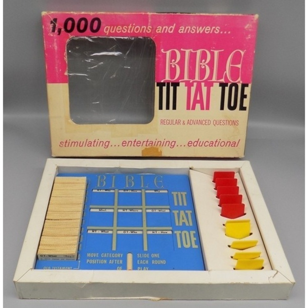 Bible Tit Tat Toe Trivia Game Complete 1959 Educational Christianity Tic Tac Toe